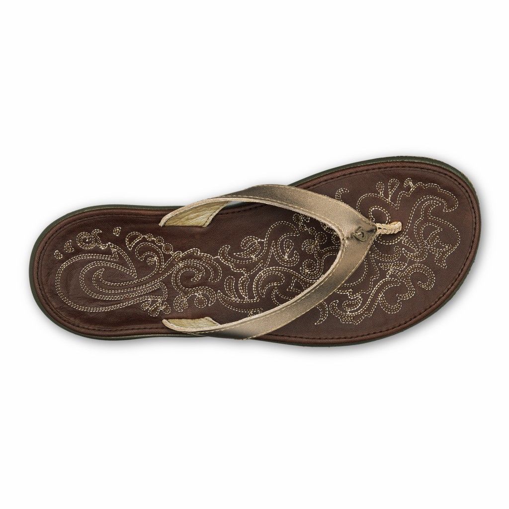 Olukai Women's Paniolo Flip Flop - Bronze / Dark Java US870-139